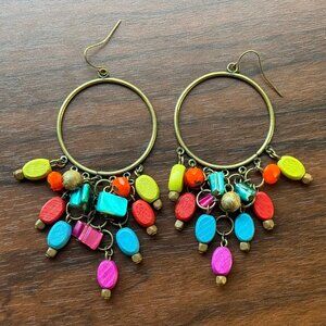 Festive Colorful Earrings Vintage